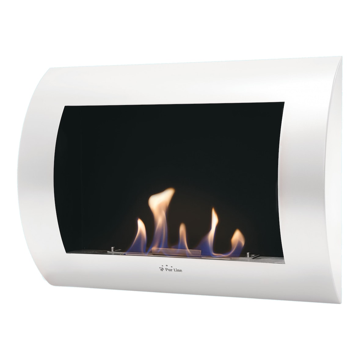 Cheminée à l'éthanol en acier laqué blanc