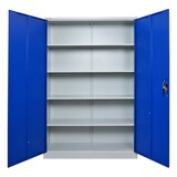 thumbnail of PROREGAL Mega Deal 4x Flügeltürenschrank ELEPHANT Metall Aktenschrank komplett montiert abschließbar 2 Türen 180x120x40cm 4 Ebenen Blau/Lichtgrau