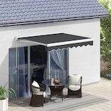 thumbnail of Outsunny toldo eléctrico retráctil con mando a distancia 2.5x2 m con manivela y marco de aluminio para puerta ventana gris