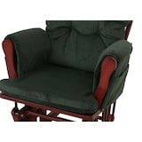 thumbnail of Poltrona de relaxamento HWC-C76, cadeira de baloiço cadeira de baloiço com banqueta tecido veludo cotelê 320g/m² Oeko-Tex ~ moldura verde escuro