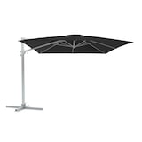 thumbnail of METRO PROFESSIONAL Parasol ROMA, aluminium/polyester, 3x3 m, ouverture à manivelle, rotation à 360°, protection UV50+, hydrofuge, anthracite/platine