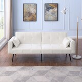 thumbnail of Futon Schlafsofa Sofa Bett Couch 175x71x71 Cord modern bequem stabil mit Metallfüßen platzsparend für Wohnzimmer Arbeitszimmer Beige