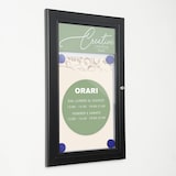 thumbnail of Danieli Store | Tablón de anuncios con cerradura | Tablones magnéticos de aluminio para exteriores con puerta abatible, acabado en negro (A4)