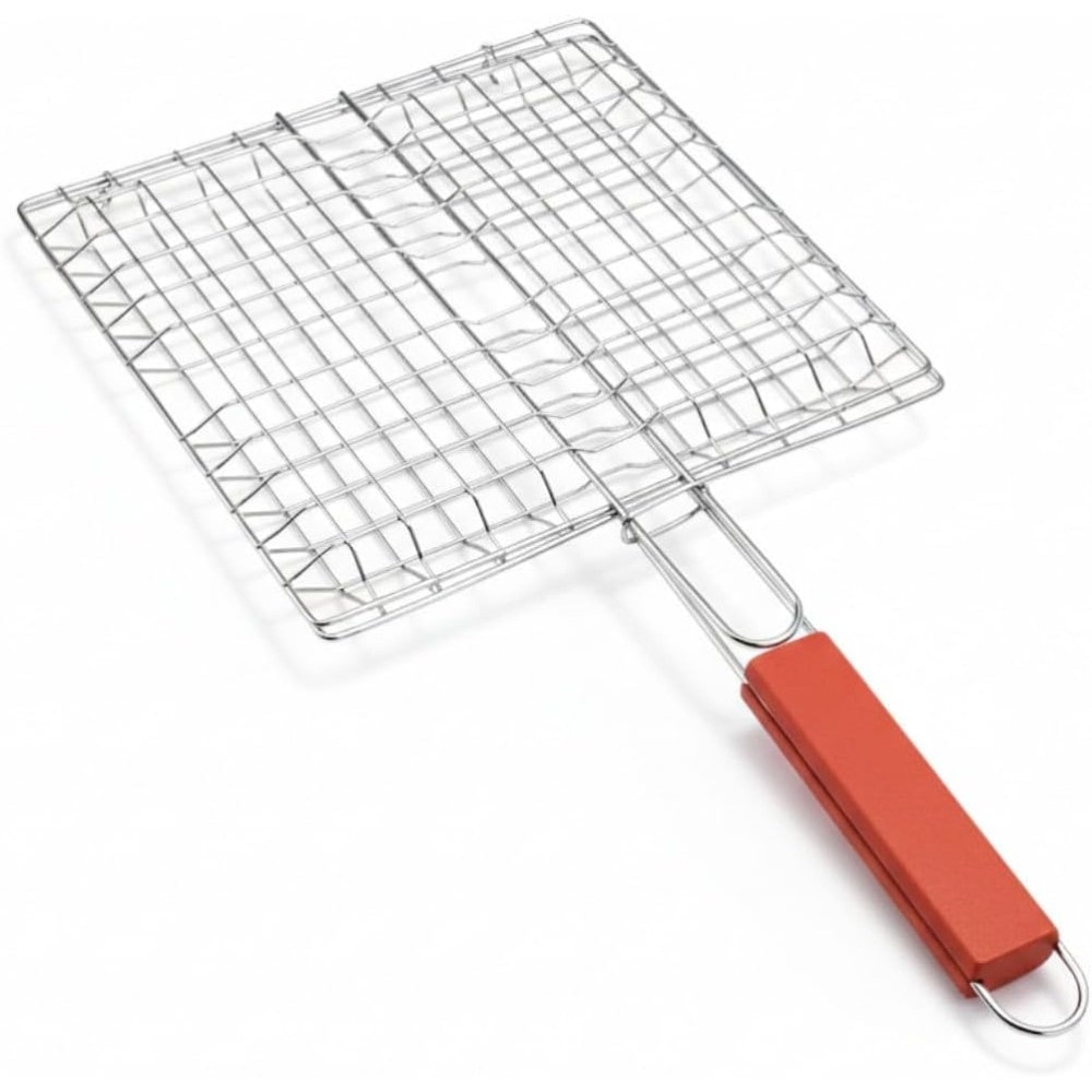 Grelhador portátil dobrável em aço inoxidável com cabo de madeira 32x32-60cm COSHANO