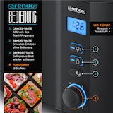 thumbnail of Arendo 2-Scheiben Toaster mit 6 Bräunungsstufen, LCD-Display mit Restzeitanzeige, 800 Watt, Auftaufunktion, Brötchenaufsatz, Schwarz