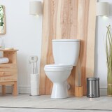 thumbnail of Relaxdays Silikon Toilettenbürste, antibakteriell, Klobürste mit Wechselbürstenkopf, Bambus Bürstenhalter, natur/silber