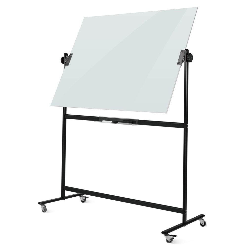 Verrijdbaar glassboard - Dubbelzijdig - 90x120 cm