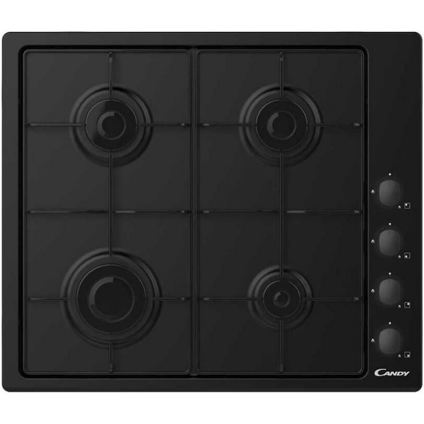 CANDY Table De Cuisson Gaz 60cm 4 Feux Noir chw6lbb