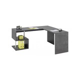 thumbnail of Dmora Scrivania Sasha, Scrittoio angolare porta PC, Tavolo multiuso per ufficio, Scrivania salvaspazio multiposizione, cm 160x60h78, Ardesia