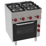 thumbnail of EURAST - Fogão a gás de 4 queimadores 1 forno conv. elétrico 440x380 - 700x600x850 mm - 13,2 Kw + 2,5 Kw 230/1V - 42600311