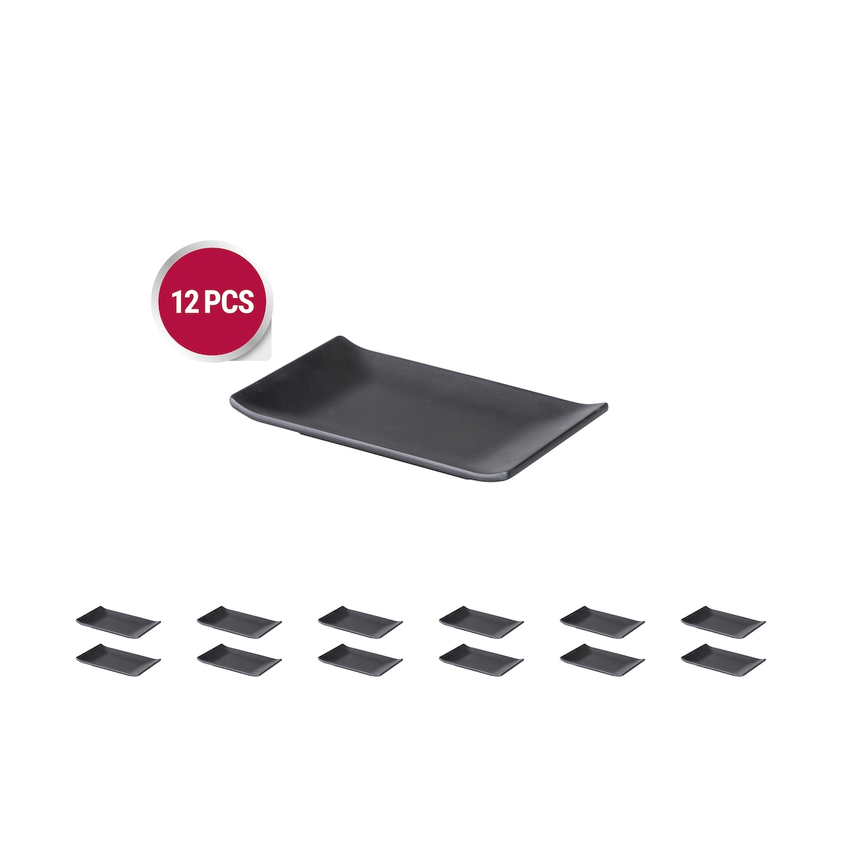 Stylepoint - 12x Servierplatte rechteckig - MST-BL2509 - 23,4x14,7x2,5cm - Asia