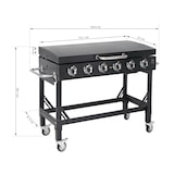 thumbnail of METRO PROFESSIONAL 6-Hauptbrenner Gasgrill Dayton, Grillfläche 53 x 108 cm, fahrbar, Schutzabdeckung, Stahl, schwarz