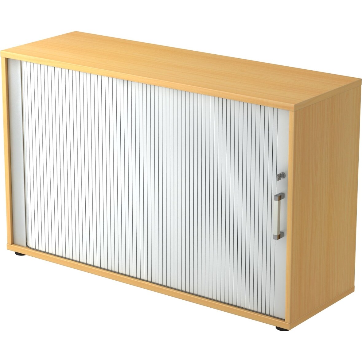 Rolladenschrank 2 OH BxTxH 120x40x74,8cm Griff CE Buche/Silber