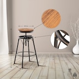 thumbnail of Set de 2 Taburetes de bar Beam de metal y madera Bronce