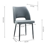 thumbnail of METRO PROFESSIONAL Silla de restaurante tapizada Salto, set de 2, acero/poliéster, gris/negro