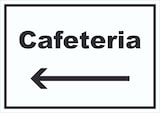 thumbnail of Cafeteria Schild mit Text und Richtungspfeil links Selbstbedienung waagerecht A3 (297x420mm)