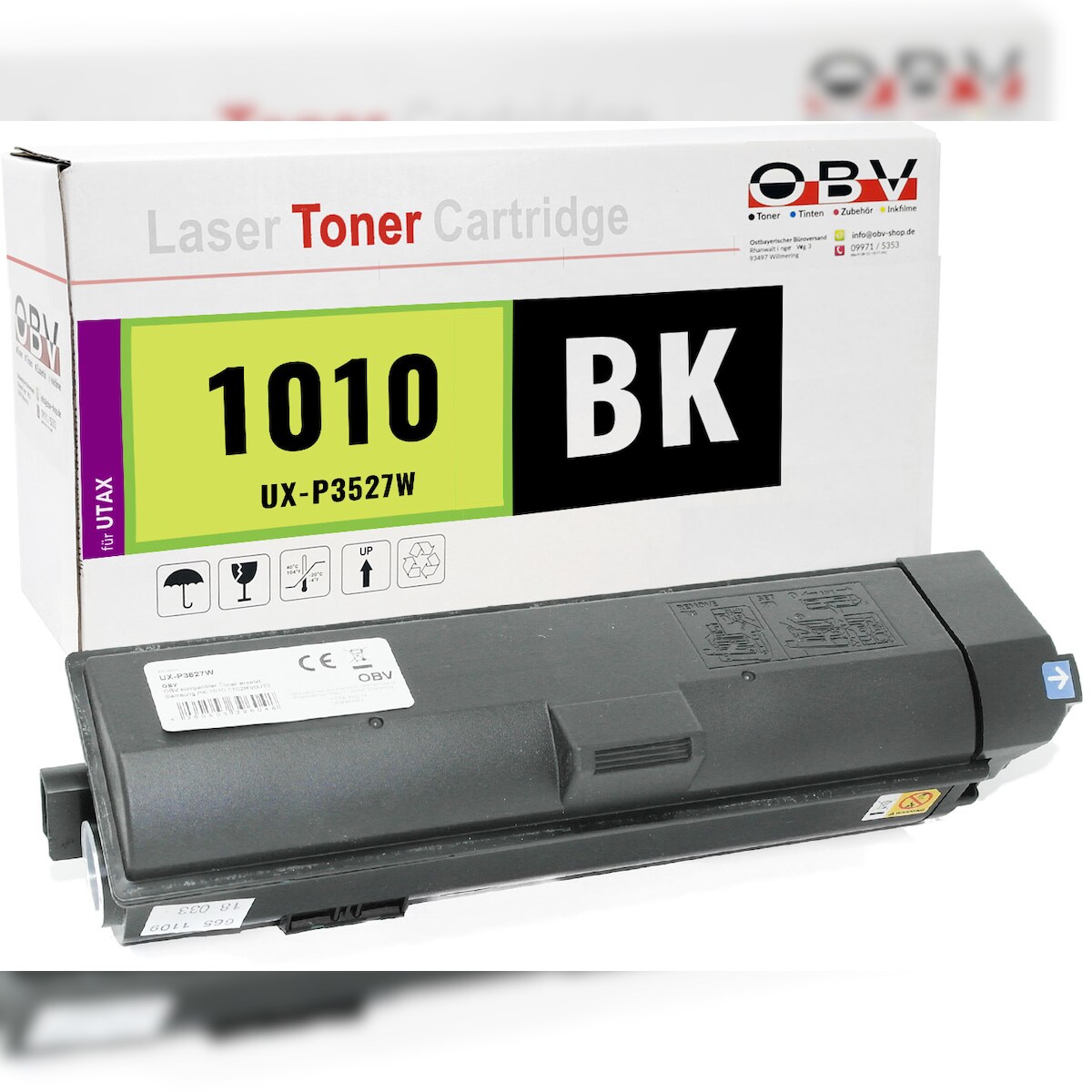 OBV Toner Schwarz kompatibel zu Utax & Triumph-Adler P-3521 MFP - Ersetzt PK-1010 - ca. 3.000 Seiten