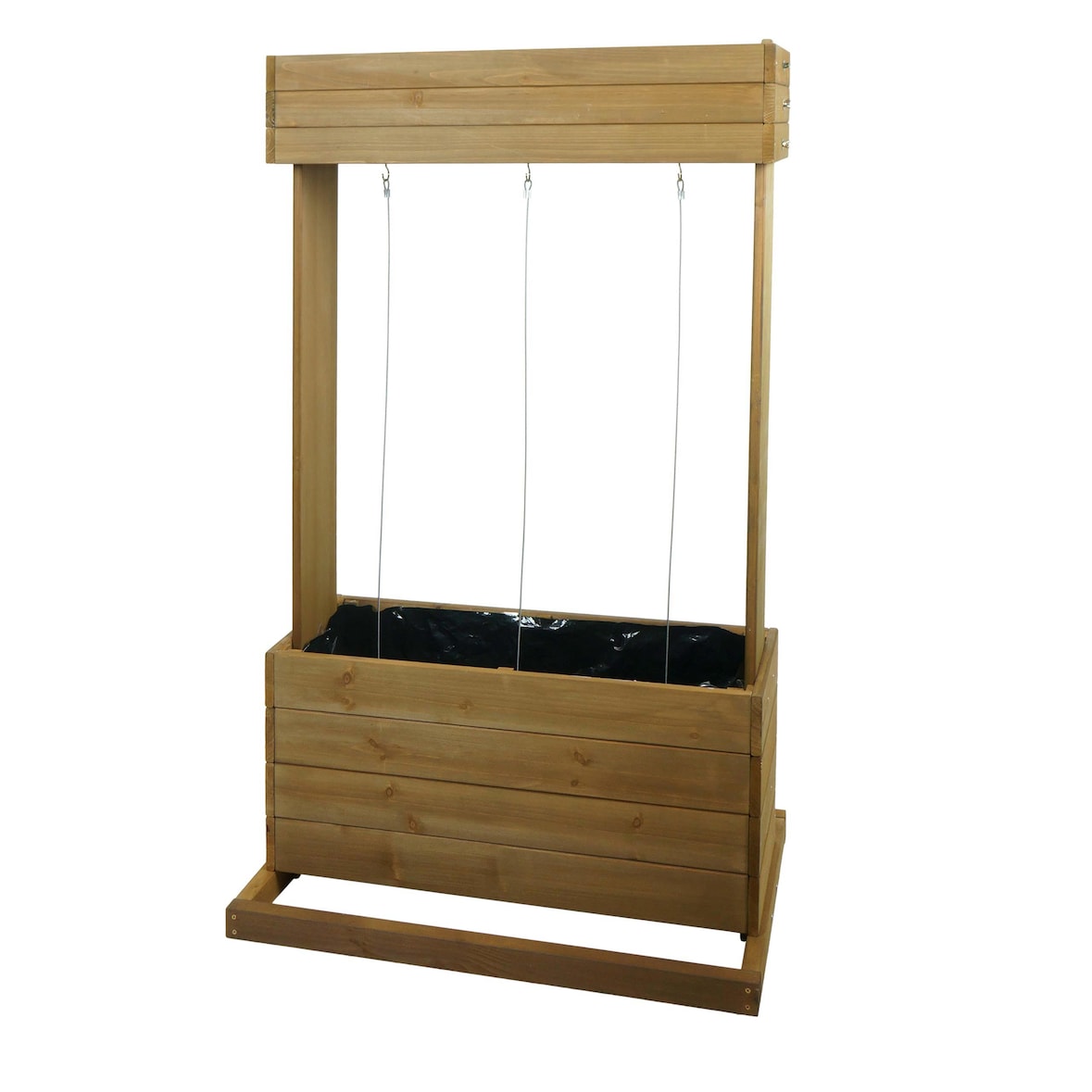 Hochbeet HWC-L72, Pflanzkasten Rankhilfe Pflanzkübel Blumenkasten, 145x85x50cm Outdoor Tanne Holz FSC®, braun