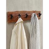 thumbnail of Wandgarderobe, Akazien-Massivholz & Metall, Naturkante. 60x9x17 cm | Kadima Design