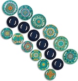 thumbnail of Excelsa vajilla de 18 piezas Mandala Mediterraneo de porcelana azul