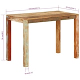 thumbnail of vidaXL Eettafel 110x55x76 cm gerecycled massief mangohout