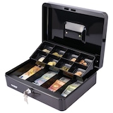 thumbnail of HMF Geldkassette abschließbar, Kasse mit 8 Münzfächern und 4 Geldscheinmulden, 30 x 24 x 9 cm, schwarz