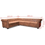thumbnail of vidaXL Chesterfield hoekbank 6-zits kunstleer bruin