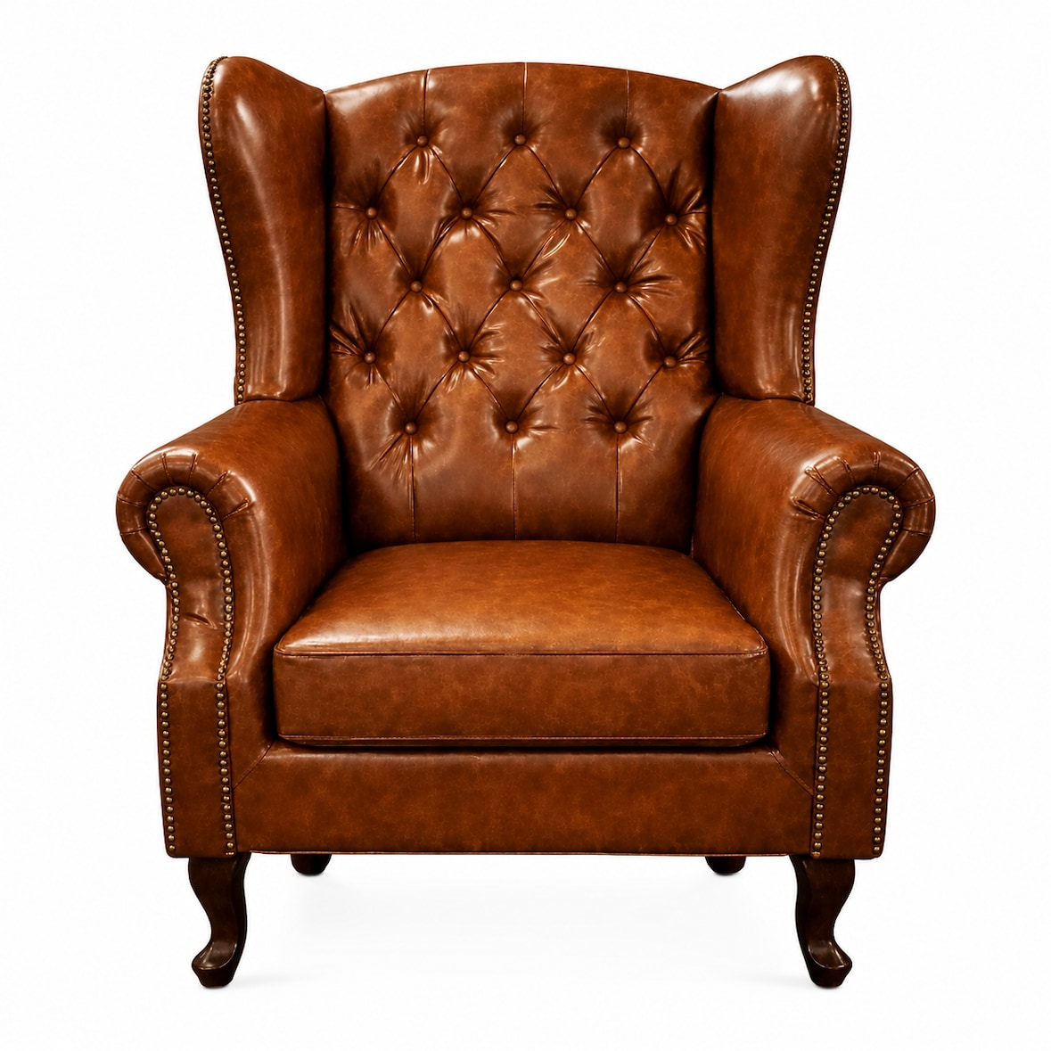 Chesterfield Fauteuil - Bruin - Leer - Stoel Chesterfield - Arm Chair - Chesterfield Wing Chair
