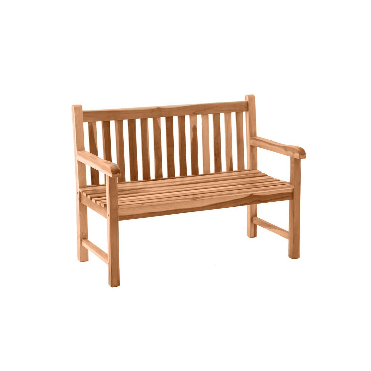 Möbilia Gartenbank 120 cm | 2-Sitzer aus Teak Holz | B 120 x T 63 x H 92 cm | natur | 11020010 | Serie GARTEN