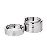 thumbnail of 2er Set Kerzenhalter Luca, Edelstahl gehämmert hochglanzpoliert, ø 9,5 cm, Höhen 2,5 + 5 cm