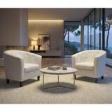 thumbnail of Sessel Newport T810, Loungesessel Clubsessel Chesterfield, Kunstleder ~ weiß