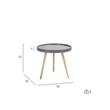 thumbnail of Osaka Wohnzimmertisch Ø 50cm in matt grau mit Beinen in unbehandelter Buche.