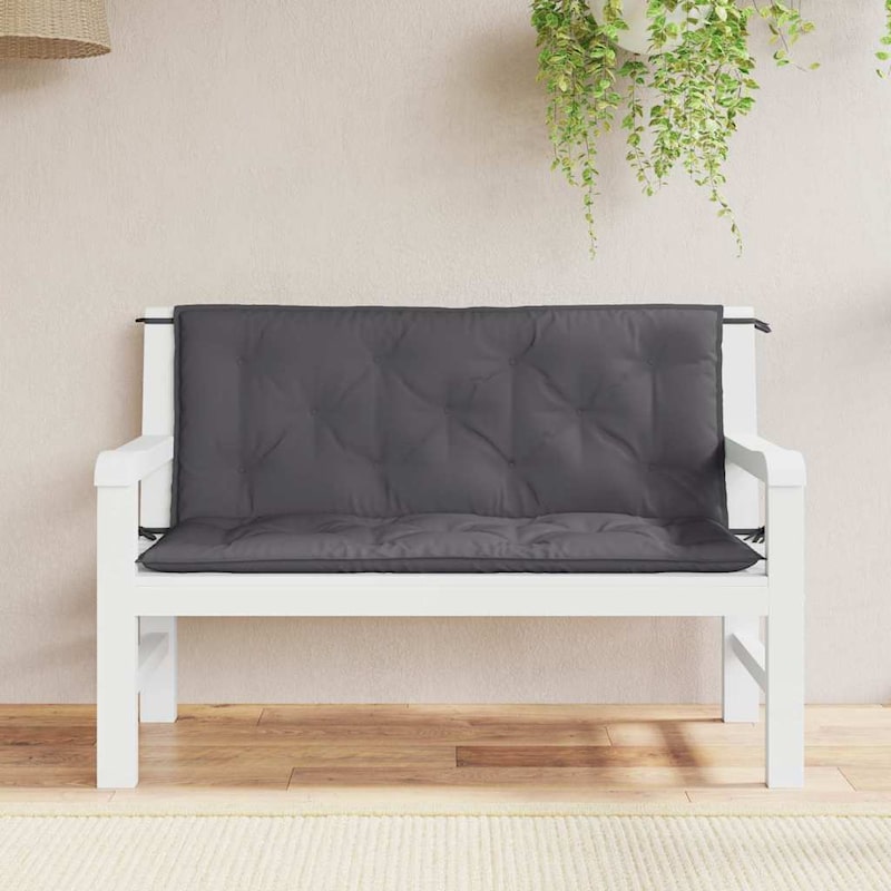 Tuinbankkussens 2 st 100x50x7 cm oxford stof zwart