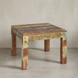 thumbnail of Rustikaler Couchtisch: Recyceltes Mango-Holz, Shabby-Chic-Design, robust, Klarlack-Beschichtung, große Tischplatte. Braun, 60x60x47 cm | Kadima Design