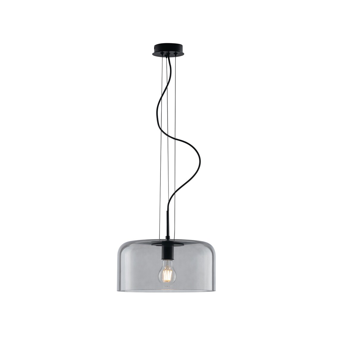 AQA Design Lampadario BERWIN fumè in vetro L.35 P.35 H.150