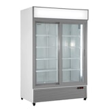 thumbnail of Frigo vetrina bibite doppia porta ventilata con regolatore elettronico e termometro digitale. Temperatura 0°C/+10°C. Modello CL1300V2GCSLWHITE