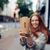 thumbnail of #IAMPLASTICFREE 50 Stück Snackbox 400ml aus braunem Kraftpapier - Asiabox, Dönerbox, Einwegbox, biologisch abbaubar, hitzeresistent, ungebleicht