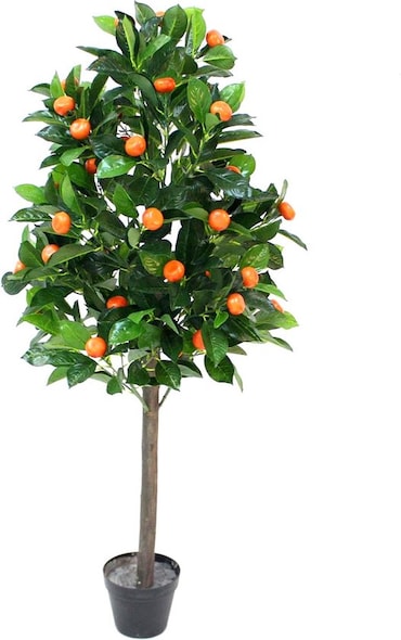 NATURN LIVING Planta artificial Naranja Enana - ø 65 x 125 cm - Plástico Cítricos - Naranja