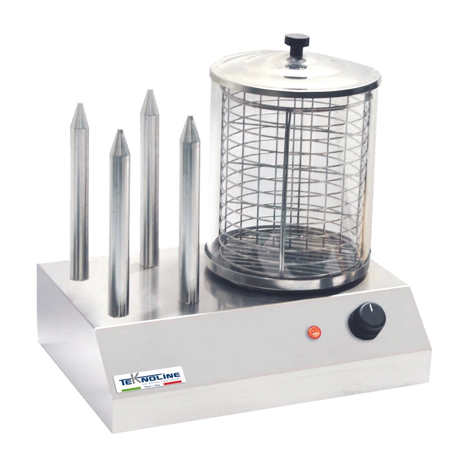 Teknoline, Macchina per HOT DOG , struttura in acciaio inox,  potenza 800W , Termostato lavoro 0-90°, Mod. HD4.