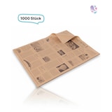 thumbnail of Einschlagpapier aus Pergament-Ersatzpapier im Newspaper-Design 1/4 Bogen 50 x 37,5 cm – fettresistent, nassfest, weiß oder braun: Farbe - Braun