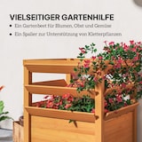 thumbnail of Hochbeet Pflanzkasten mit Rankgitter 65x65x73 cm Dunkelbraun aus massivem Fichtenholz offener Boden für Garten Balkon Terrasse stabile Rankhilfe