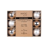 thumbnail of 12 Weihnachtskugeln Glas 4cm Glitzer mit Motiv Christbaumkugeln Weihnachtsbaumkugeln Christbaumschmuck Weihnachtsbaumschmuck Matt Glanz Silber