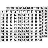 thumbnail of Klebezahlen 1-200, schwarz/weiß, 22x30mm - 315x240 mm Folie selbstklebend