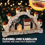 thumbnail of Monzana Schwibbogen Landschaft Holz Hellbraun LED Beleuchtet Weihnachten Deko Weihnachtsbogen Lichterbogen