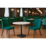 thumbnail of METRO PROFESSIONAL Silla de restaurante tapizada Belora, set de 2, acero/poliéster, verde/negro