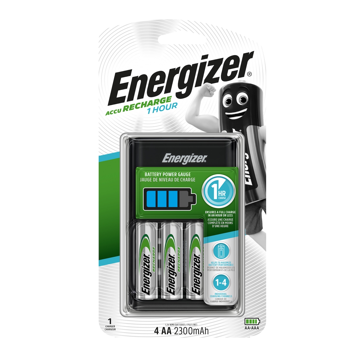 Energizer Ladegerät inkl. 4 x 2300 mAh AA Akkus