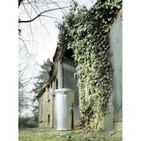 thumbnail of PROREGAL Feuerfeste runde Mülltonne aus Stahl | 110 Liter, HxØ 95x51cm | Verzinkter Stahl | Silber