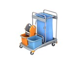 thumbnail of CleanSV®  Reinigungswagen Kunststoff, mit Moppresse, Abfallsackhalter, 2 Eimern 20 Liter