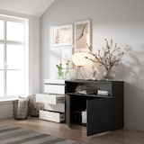 thumbnail of Cómoda, Cajonera, 157x35x75cm, Dormitorio, habitación, Con almacenamiento, Blanco y negro _456_3