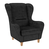 thumbnail of Supellex Sofia Ohrensessel mit Hocker | Design Kunstleder Texas Anthrazit